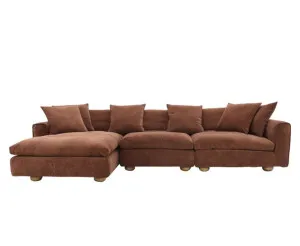 Tully Muse Rust Chaise Sofa Left Facing - 3 Seater by James Lane, a Sofas for sale on Style Sourcebook