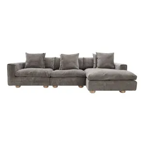 Tully Muse Mink Chaise Sofa Right Facing - 3 Seater by James Lane, a Sofas for sale on Style Sourcebook