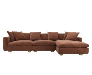 Tully Muse Rust Chaise Sofa Right Facing - 3 Seater by James Lane, a Sofas for sale on Style Sourcebook