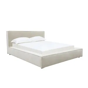 Riley Muse Flax Queen Bed Frame by James Lane, a Beds & Bed Frames for sale on Style Sourcebook