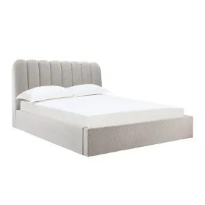 Maeve Gas Lift Bed Boucle Pumice Queen by James Lane, a Beds & Bed Frames for sale on Style Sourcebook
