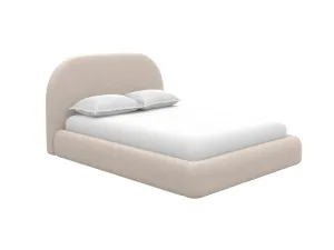 Capri Gas Lift Bed Boucle Pumice Double by James Lane, a Beds & Bed Frames for sale on Style Sourcebook