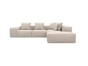 Riley Boucle Pumice Corner Modular Sofa with Right Terminal - 5 Seater by James Lane, a Sofas for sale on Style Sourcebook