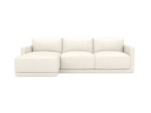 Haven Boucle Ivory Chaise Sofa Left Facing - 3 Seater by James Lane, a Sofas for sale on Style Sourcebook