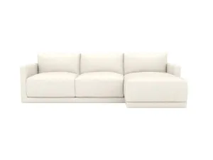 Haven Boucle Ivory Chaise Sofa Right Facing - 3 Seater by James Lane, a Sofas for sale on Style Sourcebook