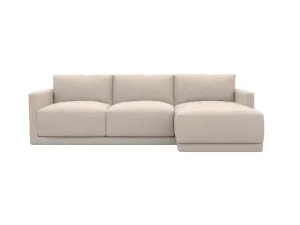 Haven Boucle Pumice Chaise Sofa Right Facing - 3 Seater by James Lane, a Sofas for sale on Style Sourcebook