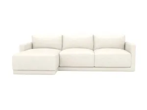 Haven Apt Boucle Ivory Chaise Sofa Left Facing - 3 Seater by James Lane, a Sofas for sale on Style Sourcebook