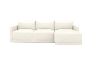 Haven Apt Boucle Ivory Chaise Sofa Right Facing - 3 Seater by James Lane, a Sofas for sale on Style Sourcebook