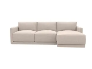Haven Apt Boucle Pumice Chaise Sofa Right Facing - 3 Seater by James Lane, a Sofas for sale on Style Sourcebook