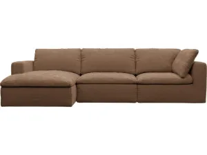 Cloud Deep Tribute Chestnut Modular Chaise Sofa Left Facing - 3 Seater by James Lane, a Sofas for sale on Style Sourcebook