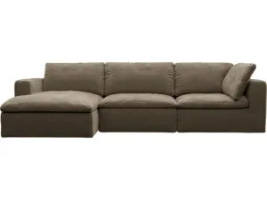 Cloud Deep Tribute Walnut Modular Chaise Sofa Left Facing - 3 Seater by James Lane, a Sofas for sale on Style Sourcebook
