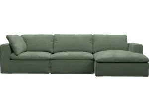 Cloud Deep Tribute Dark Jade Modular Chaise Sofa Right Facing - 3 Seater by James Lane, a Sofas for sale on Style Sourcebook