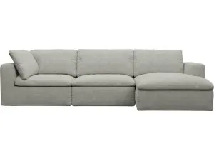 Cloud Deep Toorak Pebble Modular Chaise Sofa Right Facing - 3 Seater by James Lane, a Sofas for sale on Style Sourcebook