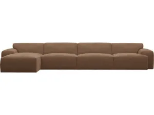 Copenhagen Tribute Chestnut Chaise Sofa Left Facing - 4 Seater by James Lane, a Sofas for sale on Style Sourcebook