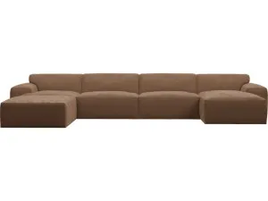 Copenhagen Tribute Chestnut Sofa - 5 seater U Shaped Modular with RAF Chaise by James Lane, a Sofas for sale on Style Sourcebook