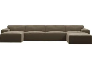 Copenhagen Tribute Walnut Sofa - 5 seater U Shaped Modular with LAF Chaise by James Lane, a Sofas for sale on Style Sourcebook