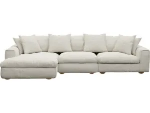 Tully Boucle Ivory Chaise Sofa Left Facing - 3 Seater by James Lane, a Sofas for sale on Style Sourcebook
