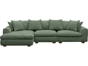 Tully Tribute Dark Jade Chaise Sofa Left Facing - 3 Seater by James Lane, a Sofas for sale on Style Sourcebook