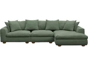 Tully Tribute Dark Jade Chaise Sofa Right Facing - 3 Seater by James Lane, a Sofas for sale on Style Sourcebook