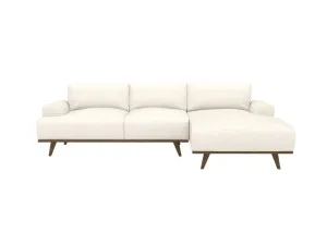 Dane Boucle Ivory Chaise Sofa Right Facing - 3 Seater by James Lane, a Sofas for sale on Style Sourcebook