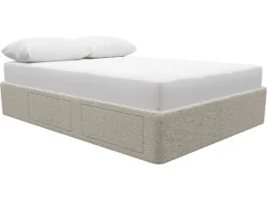 Zenith Storage Drawer Bed Base Boucle Ivory  by James Lane, a Beds & Bed Frames for sale on Style Sourcebook
