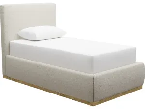 Haven Gas Lift Bed Boucle Ivory Single by James Lane, a Beds & Bed Frames for sale on Style Sourcebook