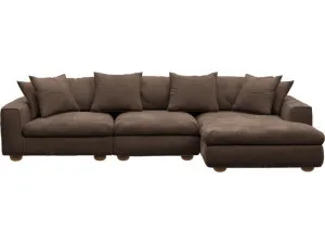 Tully Muse Chocolate Chaise Sofa Right Facing - 3 Seater by James Lane, a Sofas for sale on Style Sourcebook