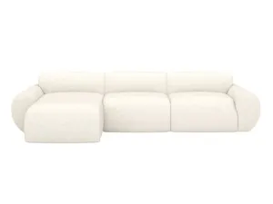 Malmo Boucle Ivory Chaise Sofa Left Facing - 3 Seater by James Lane, a Sofas for sale on Style Sourcebook