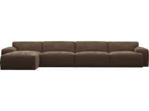 Copenhagen Muse Chocolate Chaise Sofa Left Facing - 4 Seater by James Lane, a Sofas for sale on Style Sourcebook