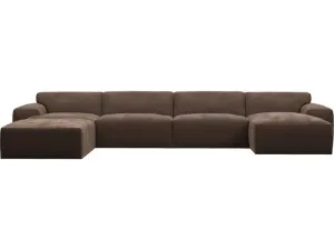 Copenhagen Muse Chocolate Sofa - 5 seater U Shaped Modular with RAF Chaise by James Lane, a Sofas for sale on Style Sourcebook
