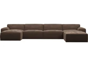 Copenhagen Muse Chocolate Sofa - 5 seater U Shaped Modular with LAF Chaise by James Lane, a Sofas for sale on Style Sourcebook
