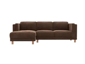 Hayes Muse Chocolate Chaise Sofa Left Facing - 3 Seater by James Lane, a Sofas for sale on Style Sourcebook