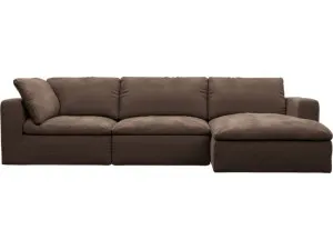 Cloud Deep Muse Chocolate Modular Chaise Sofa Left Facing - 3 Seater by James Lane, a Sofas for sale on Style Sourcebook