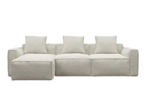Riley Apt Boucle Ivory Chaise Sofa Left Facing - 3 Seater by James Lane, a Sofas for sale on Style Sourcebook