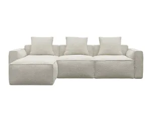 Riley Apt Boucle Ivory Modular Sofa with Ottoman - 3 Seater by James Lane, a Sofas for sale on Style Sourcebook