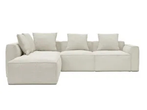 Riley Apt Boucle Ivory Modular Sofa LAF Terminal - 5 Seater by James Lane, a Sofas for sale on Style Sourcebook