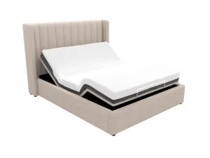 Isabella Bed Boucle Pumice Adjustable Base King by James Lane, a Beds & Bed Frames for sale on Style Sourcebook