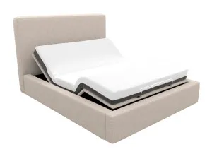 Felix Bed Boucle Pumice Adjustable Base King by James Lane, a Beds & Bed Frames for sale on Style Sourcebook