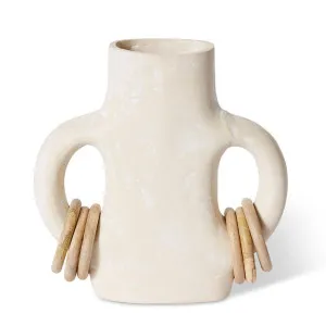 Abdou Vessel Ivory/Natural - 29cm by Elme Living, a Vases & Jars for sale on Style Sourcebook