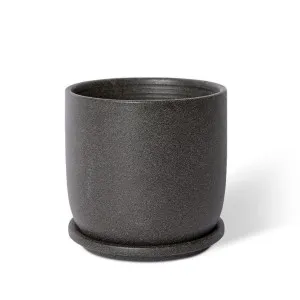 Allegra Pot w. Saucer Black - 15cm by Elme Living, a Plant Holders for sale on Style Sourcebook