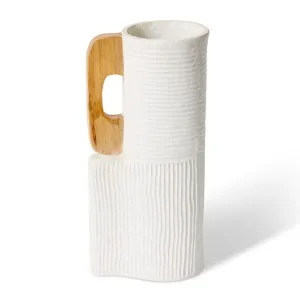 Jafar Vessel Beige/Natural - 42cm by Elme Living, a Vases & Jars for sale on Style Sourcebook