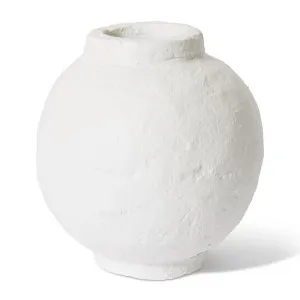 Lerato Paper Mache Vessel White - 22cm by Elme Living, a Vases & Jars for sale on Style Sourcebook