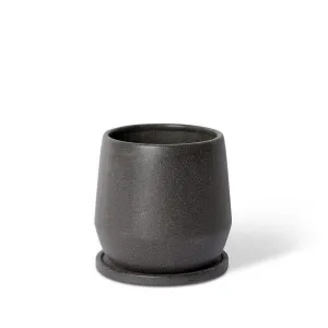 Mason Pot w. Saucer Black - 18cm by Elme Living, a Plant Holders for sale on Style Sourcebook