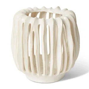 Onyeka Tall Candle Holder White - 22cm by Elme Living, a Candle Holders for sale on Style Sourcebook