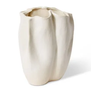 Zilia Vase Ivory - 37cm by Elme Living, a Vases & Jars for sale on Style Sourcebook
