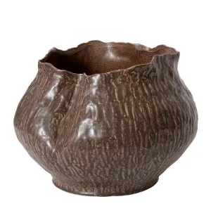 Luciano Porcelain Dark Brown Vase - 27cm by James Lane, a Vases & Jars for sale on Style Sourcebook