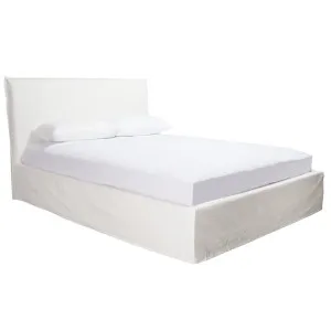 Noosa Linen Pure White Bed Slipcover King Single by James Lane, a Beds & Bed Frames for sale on Style Sourcebook
