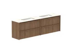 Eli Ensuite 1800 All Drawer Double Bowl Vanity, Wall Hung, Notaio Walnut by ADP, a Vanities for sale on Style Sourcebook