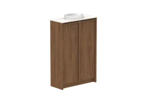 Eli Mini 600 Centre Bowl Vanity, Floor Mount, Florentine Walnut by ADP, a Vanities for sale on Style Sourcebook