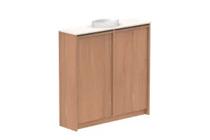 Eli Mini 900 Centre Bowl Vanity, Floor Mount, Tasmanian Oak by ADP, a Vanities for sale on Style Sourcebook